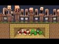 JJ and Mikey Family Secret Bunker vs Scary Villagers Battle in Minecraft